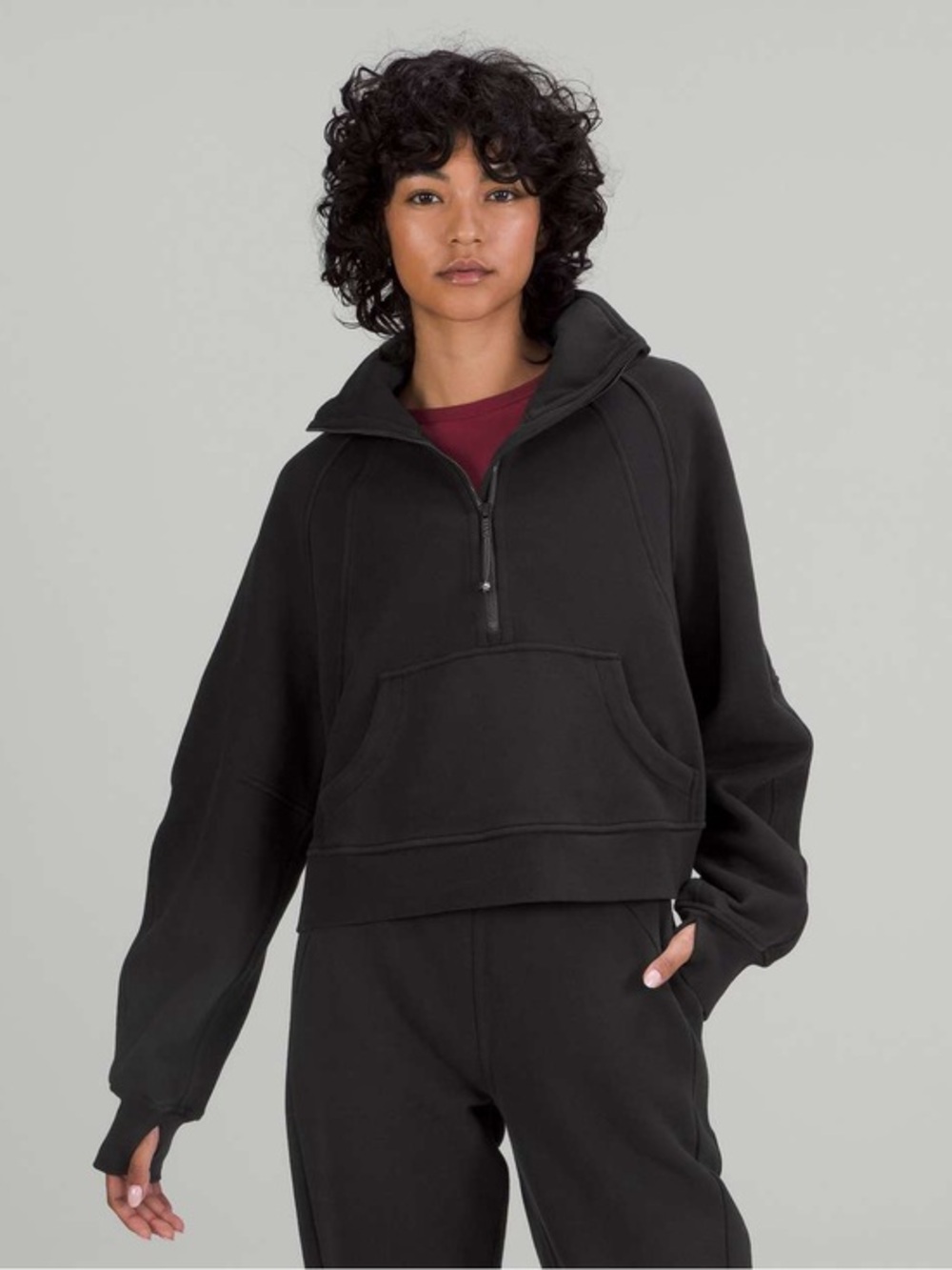 Lululemon Scuba Oversized Funnel Neck Hoodie Black M/L Medium Large